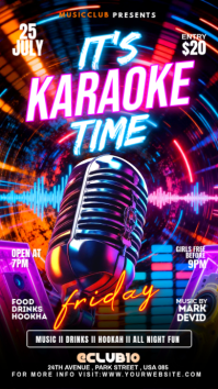 Black Karaoke Night Event Instagram Story Template
