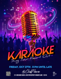 Purple Neon Karaoke Night Flyer template
