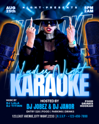 Purple Neon Karaoke Night Instagram Portrait template