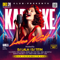 Purple Neon Karaoke Night Instagram Post Instagram-Beitrag template