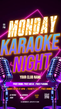 Purple Karaoke Night Instagram Reel Template