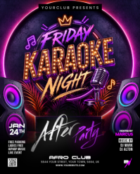 Purple Karaoke Night Party Instagram Portrait Template