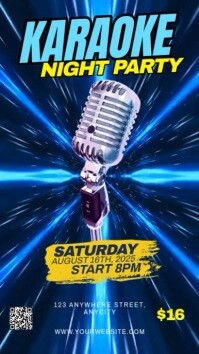 Purple Neon Karaoke Night Party Reel Instagram template
