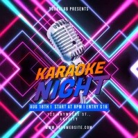 Purple Neon Karaoke Night Pos Instagram template