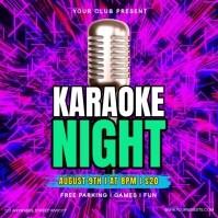 Purple Neon Karaoke Night Pos Instagram template