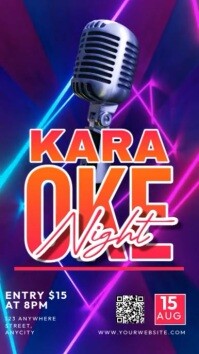 Purple Neon Karaoke Night Reel Instagram template