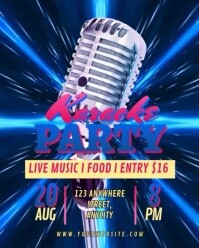 Purple Neon Karaoke Party Instagram Portrait template