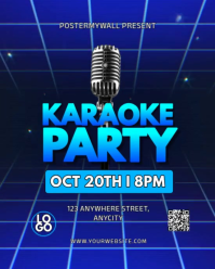 Purple Neon Karaoke Party Instagram Portrait template