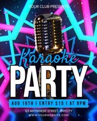 Purple Neon Karaoke Party Instagram Portrait template