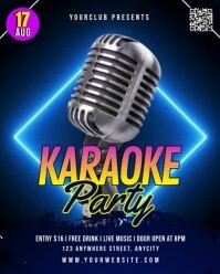 Purple Neon Karaoke Party Instagram Portrait template