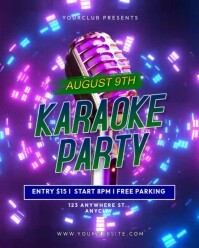 Purple Neon Karaoke Party Instagram Portrait template