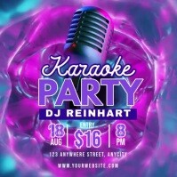 Purple Neon Karaoke Party Pos Instagram template