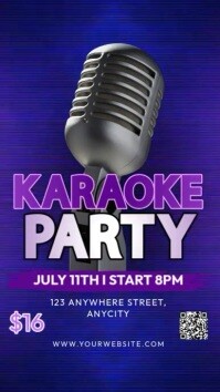 Purple Neon Karaoke Party Reel Instagram Instagram-Reel template