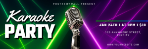 Ungu Karaoke Party Twitter Banner Template