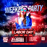 Purple Labor Day Weekend Party Wpis na Instagrama Template