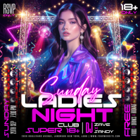 紫色 Ladies Night Club Event Instagram Post Template