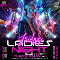 Fioletowy Ladies Night Club Event Instagram 帖子 Template