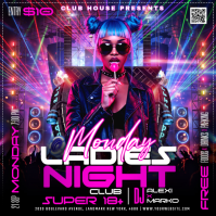 Paars Ladies Night Club Event Publicação no Instagram Template