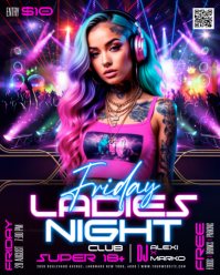 Purple Ladies Night Club Event Instagram Portrait Template