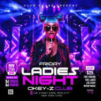 Azul Ladies Night Party Wpis na Instagrama Template
