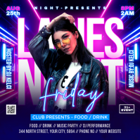 Purple Neon Ladies Night Event Instagram Post template