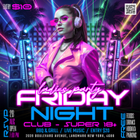 Purple Ladies Night Party Сообщение Instagram Template
