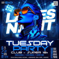 Purple Neon Ladies Night Party Instagram Post template