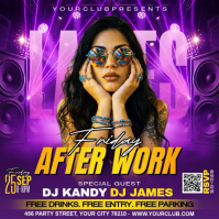 Purple Ladies Night Party Instagram Plasing Template