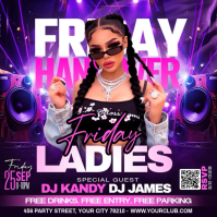 Purple Ladies Night Party Квадрат Template
