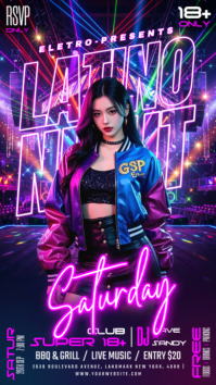 Morado Latino Night Club Event Instagram Story Template