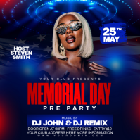 Purple Neon Memorial Day Party Instagram Post template