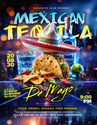 Purple Neon Mexican Tequila Party Flyer Video template