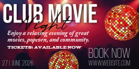 Purple Neon Movie Night Event Eventbrite Banner template
