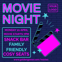 Purple Movie Night Event Instagram Post Template