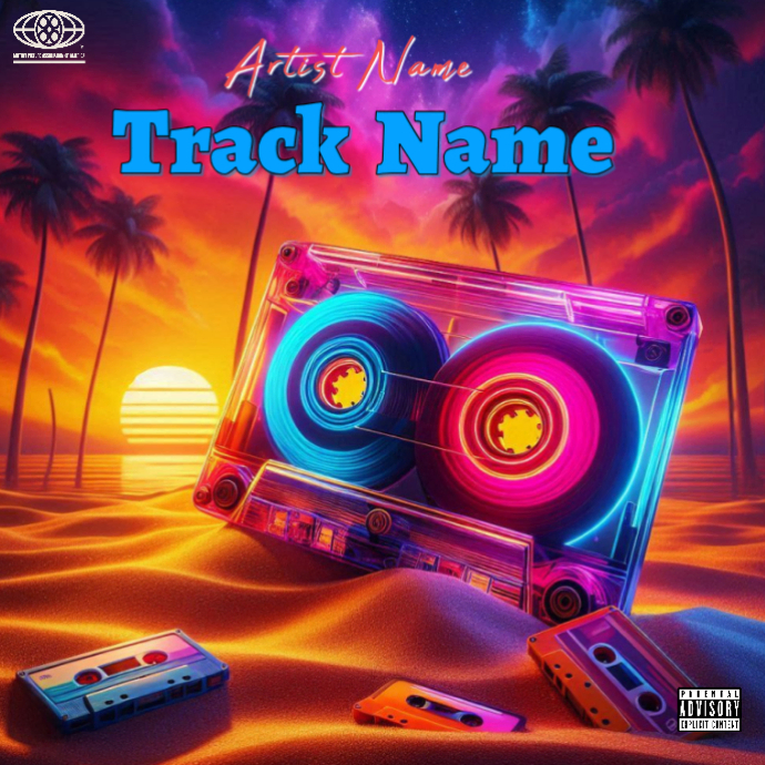 Purple Neon Music Album Cover Album Cover Template | PosterMyWall