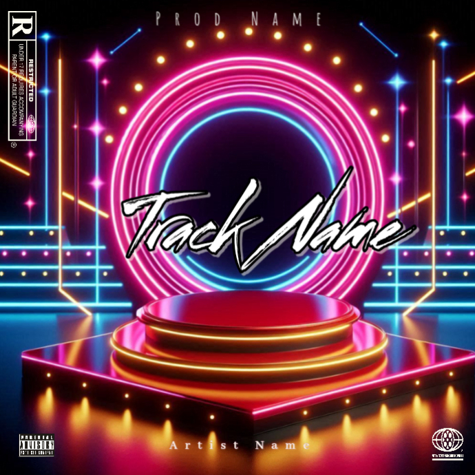 Plantilla de Purple Neon Music Album Cover Album Cover | PosterMyWall