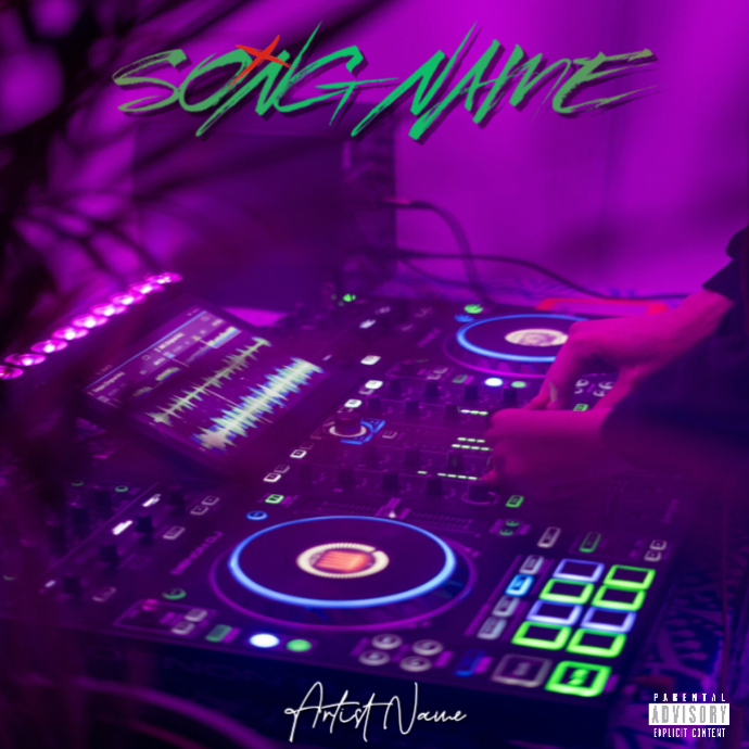 Purple Neon Music Album Cover Album Cover Templat | PosterMyWall