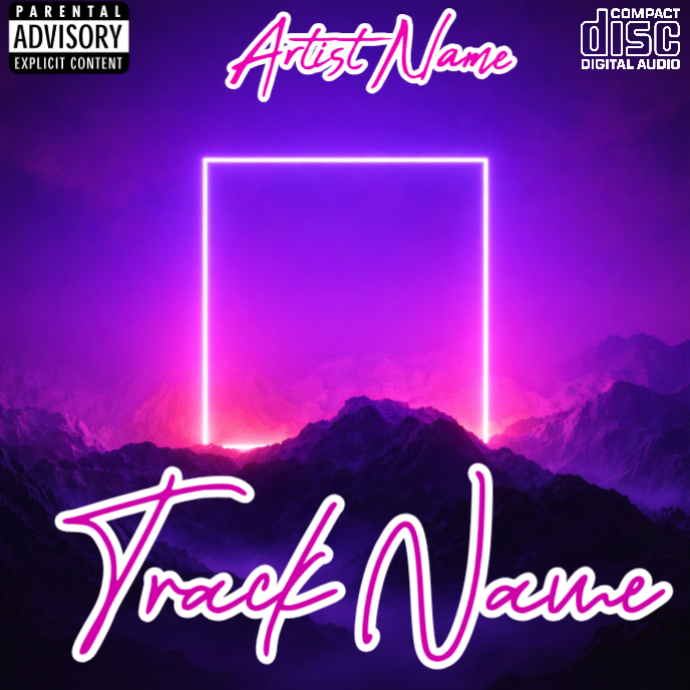 Purple Neon Music Album Cover Album Cover-Vorlage | PosterMyWall