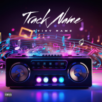 Purple Neon Music Album Cover Album Cover Template | PosterMyWall