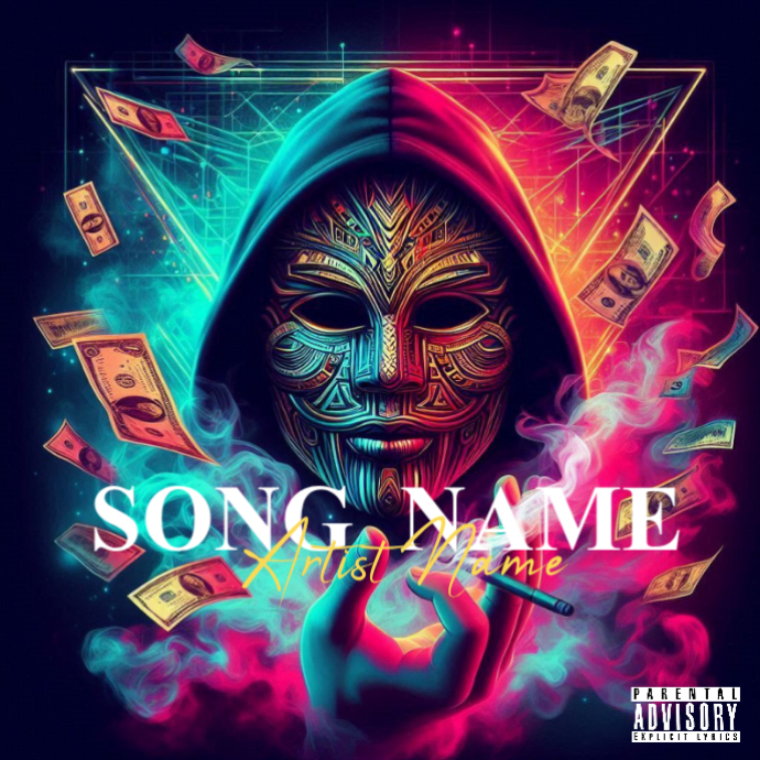 Purple Neon Music Album Cover Album Cover Template | PosterMyWall