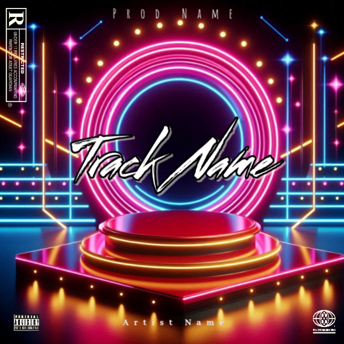 Purple Neon Music Album Cover Album Cover Template | PosterMyWall