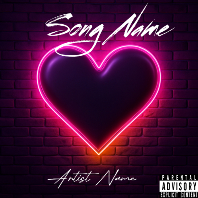 Purple Neon Music Album Cover Album Cover Modelo | PosterMyWall