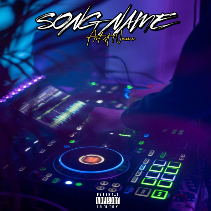 Purple Neon Music Album Cover Album Cover Template | PosterMyWall