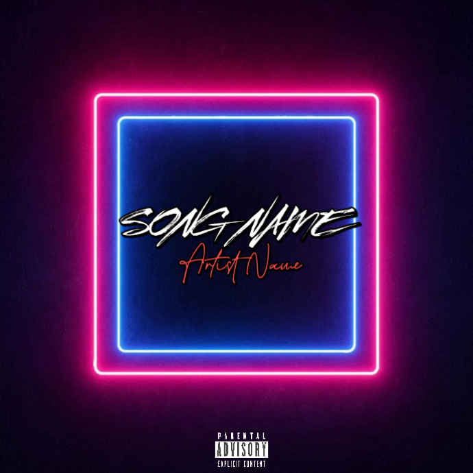 Plantilla de Purple Neon Music Album Cover Album Cover | PosterMyWall