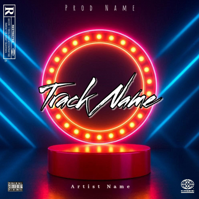 Copy of Purple Neon Music Album Cover Album Cover | PosterMyWall