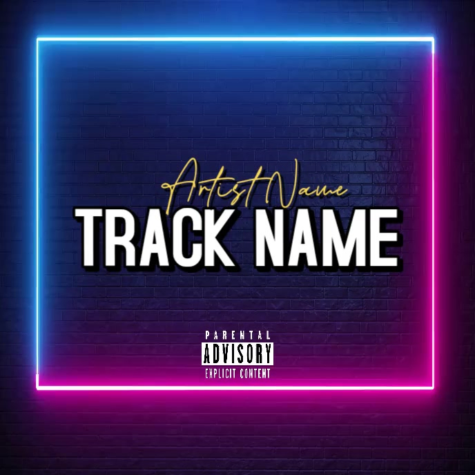 Purple Neon Music Album Cover Album Cover Video Template | PosterMyWall