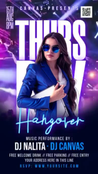 Purple Neon Music Event Instagram Story Video Instagram-Story template