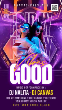 Purple Neon Music Event Instagram Story Video template