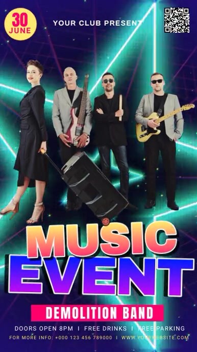 Purple Neon Music Event Reel Instagram Template PosterMyWall Purple Neon Music Event Reel Instagram Template PosterMyWall