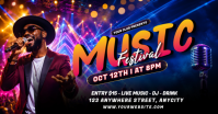 Purple Neon Music Festival Facebook Shared Image template